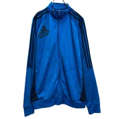 adidas ジャージ アディダス キッズ XL ブルー フルジップ スポーツウェア トラックジャケット 古着卸 アメリカ仕入 a703-6118
