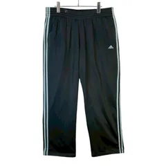 アディダスAdidasサイドラインジャージパンツトラックパンツロゴ刺繍ワンポイントスリーストライプ3本線ブラック黒ライトブルー水色スポーツアウトドアvintageヴィンテージ50905