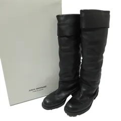 良品 JUNYAWATANABE COMME des GARCONS ジュンヤワタナベコムデギャルソン レザー ロングブーツ S 約23～24cm程度 ブラック レディース 古着 中古 USED