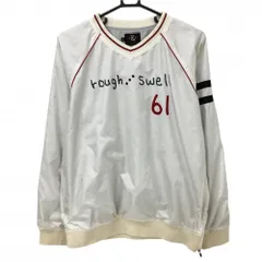 【美品】ラフアンドスウェル スニード 白×レッド 蓄熱裏地 ブルゾン Vネック  メンズ M ゴルフウェア rough＆swell