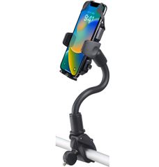 EXSHOW フィットネスバイク スマホ ホルダー 自転車 携帯 スタンド アーム すまほほるだー ベビーカー けいたい マウント クササイズバイク サイクリングバイク フィットネスバイク用 スマートフォンホルダー 360度回転 落下防止 日本語説明書付き ４