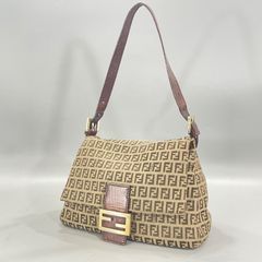 【美品✨】FENDI ズッキーノ.マンマバケット ショルダーハンドバッグ マンマバゲット ズッキーノ キャンバス レザー ネイビー