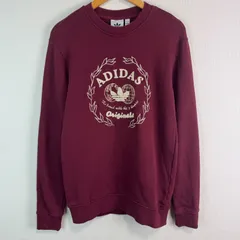 adidas Originals アディダスオリジナルス スウェット トレーナー 3ストライプス ワンポイントロゴ ロゴ刺繍 ボルドー Sサイズ メンズ 古着 ストリート