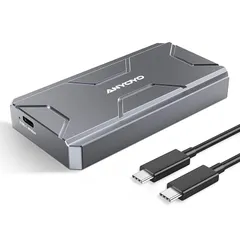 ANYOYO 40Gbps & USB4 M.2 PCIe 2280 M-KEY（B+M KEY）NVMe SSD 外付けケース ,40Gbps NVME SSD ケース , 最大2700MB/s ,アルミ合金製,USB-C接続 (EC-6902-S-JP)