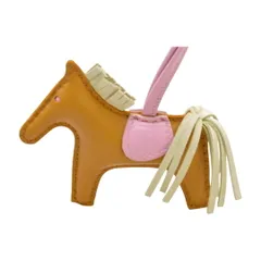 エルメス HERMES ロデオPM バッグチャーム アニューミロ セサミ モーヴシルベストル クレ 茶 ピンク 白 U刻印 レディース F-YA1034
