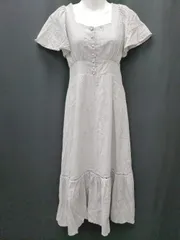 ◇ OLIVE des OLIVE オリーブ デ オリーブ バック リボン 半袖 ロング ワンピース サイズF グレー レディース P  【1406240039807】