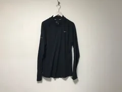 本物ナイキNIKERUNNINGハーフジップジャージ長袖ロンTシャツメンズサーフアメカジミリタリーストリートスケーターワークビジネススーツモードゴルフドレスバイカー黒ブラックXL