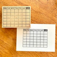 【月間カレンダー 】スタンプ （月曜始まり）　12ヶ月使えるスケジュールハンコ