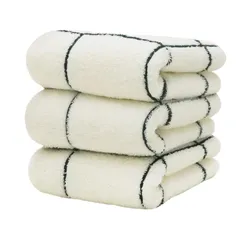 新品 フェイスタオル タオル 3枚セット 34×80cm 綿100％ 厚手 丸洗い吸水 通気性タオルケット ホテル ギフト デイリータオル バーゲン グラフ・アイボリー