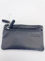 ￠Le portefeuille du samoural ラム革 2段 ファスナー コインケース  ブラック　　*2234