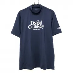 【超美品】キャロウェイ 半袖ハイネックシャツ ネイビー フロントロゴ  メンズ 3L ゴルフウェア 大きいサイズ Callaway