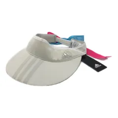 未使用品 アディダス adidas サンバイザー フリー 54-57cm 白 ホワイト スリーストライプ　リボン