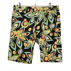 ★SALE価格★【超美品】ラウドマウス ハーフパンツ 黒×マルチ シャガデリックブラック ストレッチ メンズ LL ゴルフウェア LOUDMOUTH