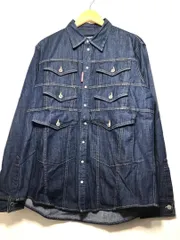 075050 DSQUARED2 長袖 デニム シャツ 三連 ポケット 50 s74dm0351s30341 ディースクエアード2
