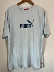 PUMA シンプルロゴ 古着Tシャツ スカイブルー L