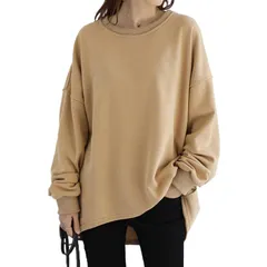 トレーナー レディース スウェット  長袖 Mサイズ バックスリット ト 上質  プルオーバー クルーネック トップス カジュアル ゆったり カットソー おしゃれ 大きいサイズ オフィス 着痩せ 通勤 春秋冬R10246