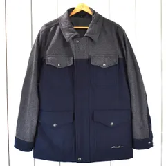 エディーバウアー 比翼仕立て フルジップアップ 取外し可能ダウンライナー付 コートジャケット M グレー×ネイビー 01-9326 5TA055 【送料無料】【中古】【メンズビジネス】202501