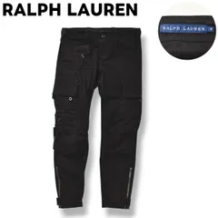 【定番】 ラルフローレン RALPH LAUREN テーパード カーゴ パンツ ジップアップ アジャスター マルチポケット 4 ブラック アメカジ ミリタリー カジュアル ウェア ガーリー レディース ♪