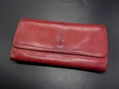 IL BISONTE イルビゾンテ レザー 三つ折り 長財布 ウォレット 札入れ 小銭入れ レディース レッド系 DH3362