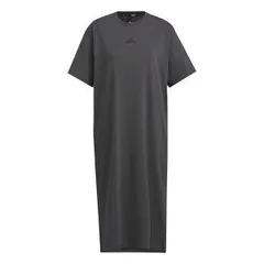 【新品】【Lサイズのみ】adidas(アディダス)　レディース 41 WWORDTEEドレススリーストライプス シングルジャージー Tシャツワンピース ティーシャツワンピ チュニック リラックス ウエア　カーボン　JSY23-IM8751-JL