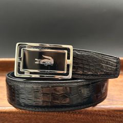 クロコダイルベルト 長い 大きい 穴なし自動式バックル メンズ ワニベルト 穴ピンバックル ビジネス オートバックル 男性レザーベルト大きいサイズ贈り物 紳士高級プレゼント彼氏