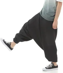 沖縄技研 OKI オキ フリース サルエルパンツ アラジンパンツ 裏起毛 スウェット メンズ もこもこ(マットブラック)