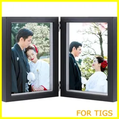 【人気商品】フォトフレーム 2面 2L 額縁 写真立て おしゃれ 写真フレーム 卓上 インテリア プレゼント 誕生日 退職 結婚祝い ブラック