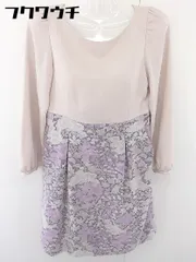 ◇ anatelier アナトリエ 総柄 切り替え 長袖 膝下丈 ワンピース サイズ36 ピンク系 レディース  【1109280005749】