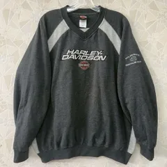 ハーレーダビッドソン ラグランスウェット XL グレー Vネック MONCTON