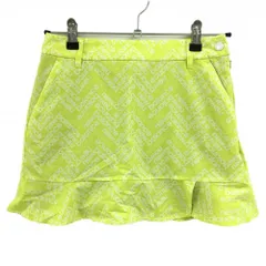 【超美品】ニューバランスゴルフ スカート イエロー×白 ロゴ総柄 内側インナーパンツ レディース 0(S) ゴルフウェア New Balance