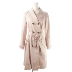 フェルゥ Feroux コート トレンチ ロング ベルト ビジュー ビーズ 2 ピンク /AO1