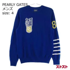 PEARLY GATES パーリーゲイツ カシミヤ ニットセーター ブルー系 4 [240101149853]