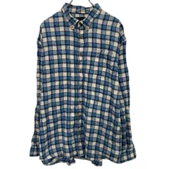Cabela's 長袖 チェック ネルシャツ 2XL ブルー ホワイト カベラス ボタンダウン ビッグサイズ カジュアル 古着卸 アメリカ仕入 a704-5674