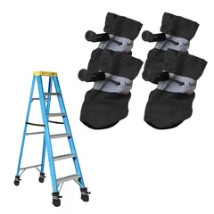 脚立足カバー 脚立カバー 脚立 カバー 脚立用脚カバー 脚立ソックス 4個入り足カバー はしご 梯子 足 巾着 滑り止め 床 傷 防止 予防 脚立用足袋 フィット フローリング 脚 足 あし キズ 黒 ブラック