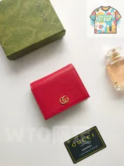 【本日限定】?新品カードケース＆財布 - 自然な風合いの本革とGGロゴが魅力的！モデル456126 [本日特価|新品未使用品]-WTO輸入-DM98