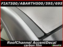 FIAT500/ABARTH500/595　ルーフチャンネル　カーボンフィルム