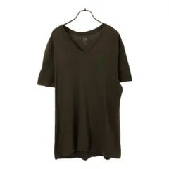 アルマーニ エクスチェンジ プリント 半袖 Vネック Tシャツ M カーキ ARMANI EXCHANGE メンズ 古着 【240428】 メール便可