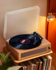 レコードプレーヤー 内蔵スピーカー、ブラックレコード蓄音機 33/45/78
