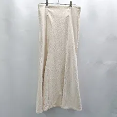 ◇ ⊇ MAJESTIC LEGON ウエストゴム入り ロング マーメイド スカート サイズM ベージュ レディース E  【1502060043274】