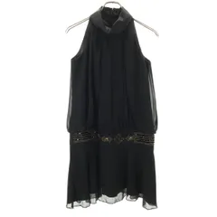 GRACE CONTINENTAL グレースコンチネンタル シルク ノースリーブ ミニワンピース 36 黒 レディース 古着