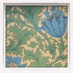 絵画 ロハス ミニアートフレーム ウィリアム モリス「アネモネ」 インテリア 額付き 壁飾り 植物 柄 花 フラワー アート ギフト リビング 玄関 店舗 に 飾る 並べて 飾る プレゼント 額装済 Sサイズ おしゃれ 壁掛け 絵