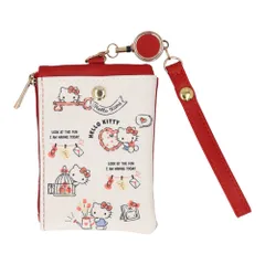 ☆ ハローキティ ☆ キャラクター キー＆パスポーチ パスポーチ リール付き パスケース キーケース 定期入れ 定期券入れ キーポーチ カードケース ミニポーチ 小物入れ キャラクターグッズ サンリオグッズ レディース 女性 女の子 学生 通勤 通学