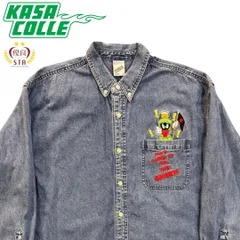 【LOONEYTUNES 】デニムシャツ マーヴィンザマーシャン ワーナーブラザーズ ルーニーテューンズ 90's Vintage XL相当のサムネイル