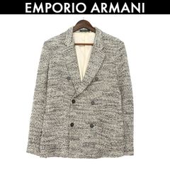 エンポリオアルマーニ  テーラード ジャケット ダブル メッシュ EMPORIO ARMANI メンズ 古着 ベージュ サイズ S コンディションB
