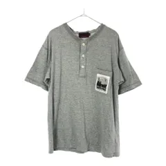 チャップスラルフローレン 半袖 ヘンリーネック Tシャツ M ライトグレー CHAPS RALPH LAUREN ポケT メンズ