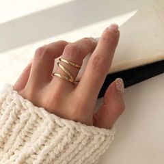 ボリュームリング 11号 13号 大きめ ボリューミー リング 指輪 デザインリング  韓国アクセサリー ゴールド　シルバー　146R　シースキー【seasukii公式ショップ】