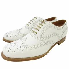 チャーチ church's 美品 BURWOOD 3W ウイングチップ オックスフォード シューズ フルブローグ カーフ レザー レースアップ イタリア製 本革 牛革 内羽根 付属品多数 8723105 白 ホワイト 37.5 約24.5㎝ 1221のサムネイル