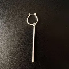 片耳ピアス 韓国スタイル 【５cm 丸形スティックフープピアス】 チタン