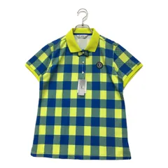 未使用品 レディース アンパスィ and per se 半袖ポロシャツ L 黄色 青 チェック