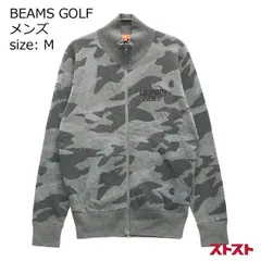 BEAMS GOLF ビームスゴルフ ニット ジップジャケット 迷彩柄 カモフラ ネイビー系 M ［240001718669］のサムネイル
